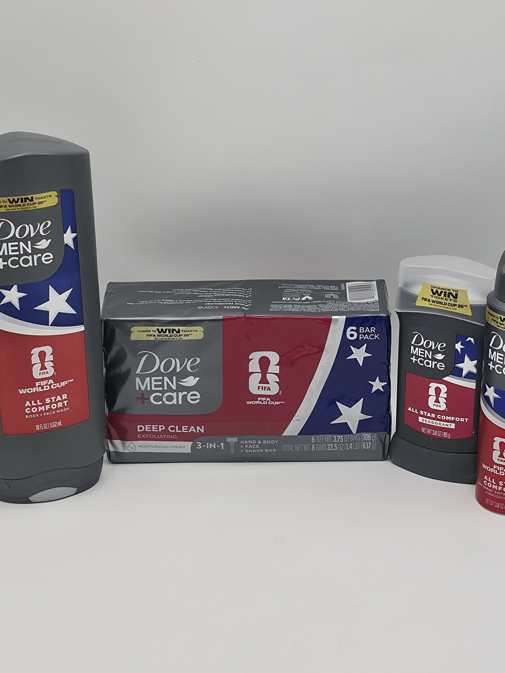 Dove Men+Care Deep Clean 6-Bar Pack - Red & Blue